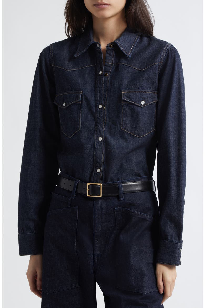 Travis Long Sleeve Chambray Shirt, Alternate, color, INDIGO RINSE