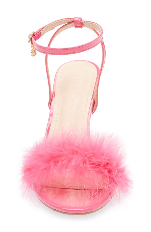 Wild Diva Lounge Safina Faux Fur Heel Sandal In Pink