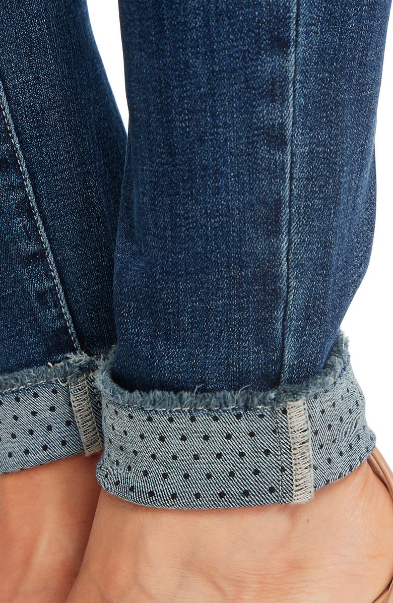 CeCe High Waist Polka Dot Cuff Jeans, Alternate, color, 