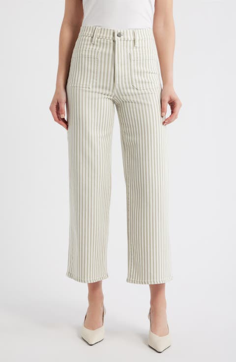 The Anchor High Waist Wide Leg Jeans (Seamist Stripe)