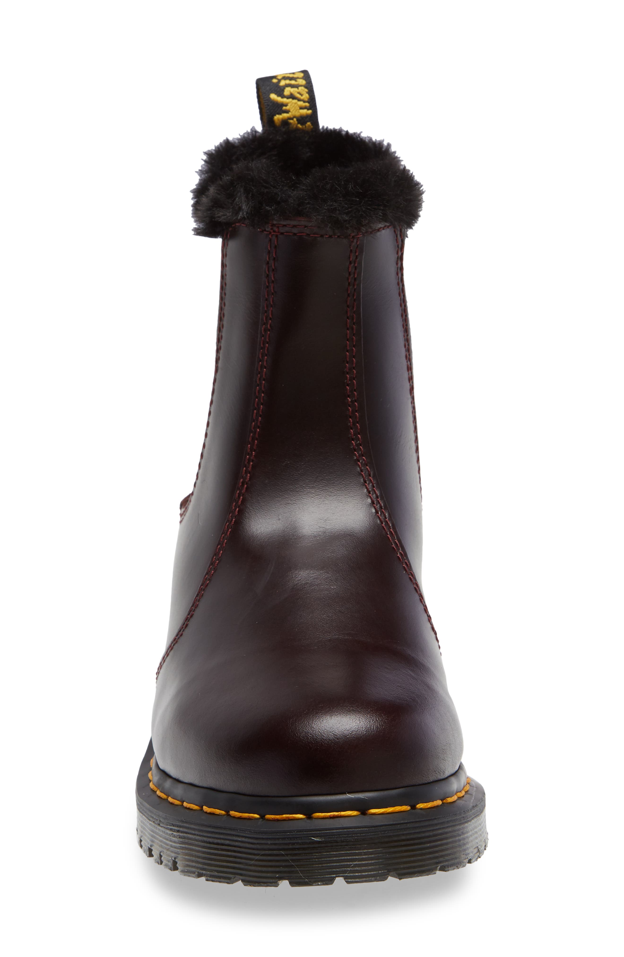 Dr. Martens Leona Faux Fur Lined Chelsea Boot, Alternate, color, 