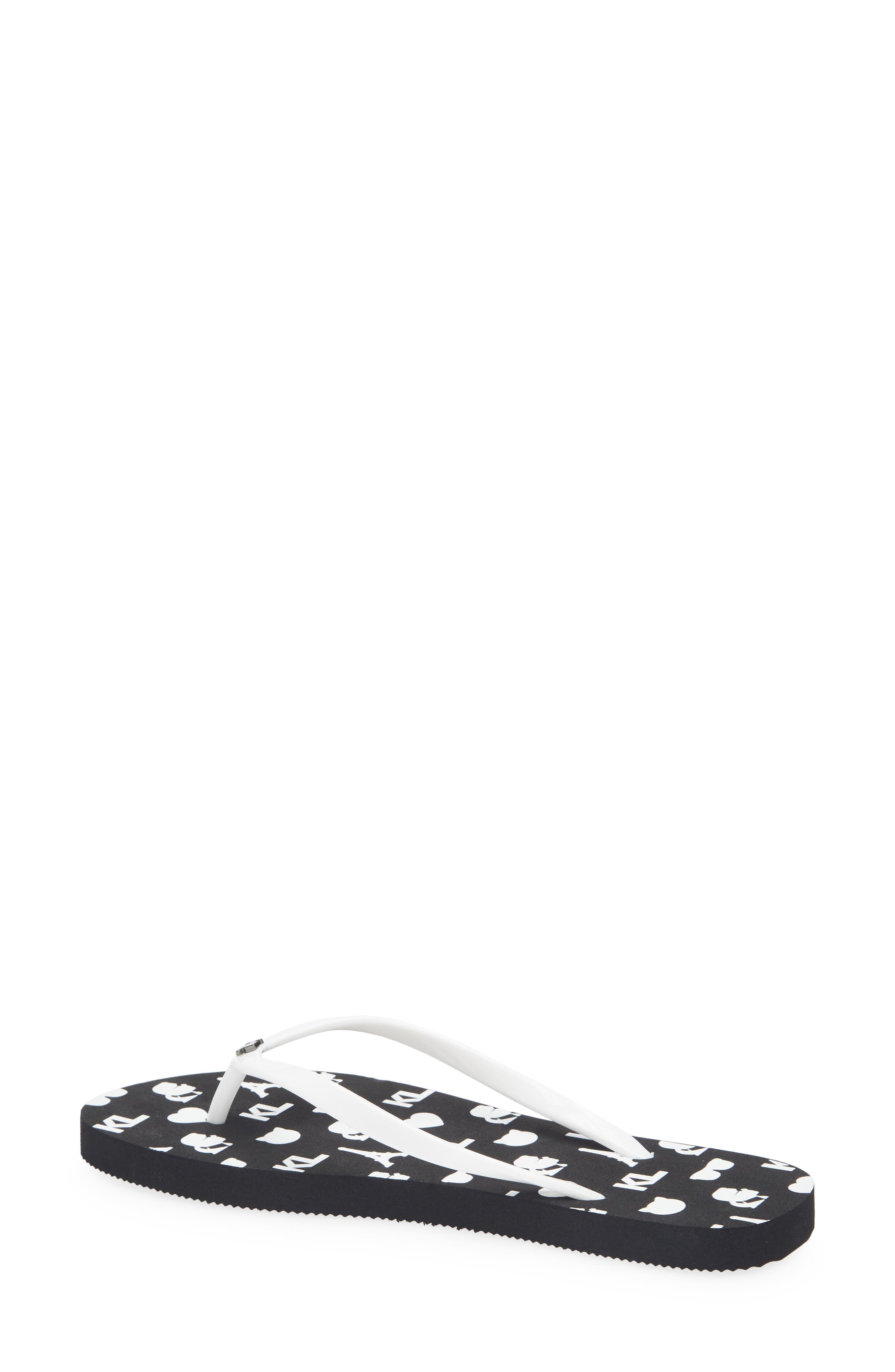 KARL LAGERFELD PARIS Zemora Flip Flop, Alternate, color, Black/ White