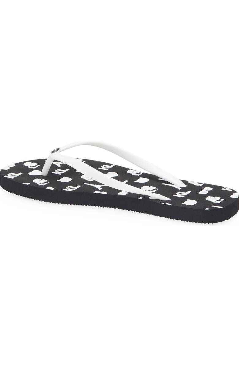 KARL LAGERFELD PARIS Zemora Flip Flop, Alternate, color, Black/ White