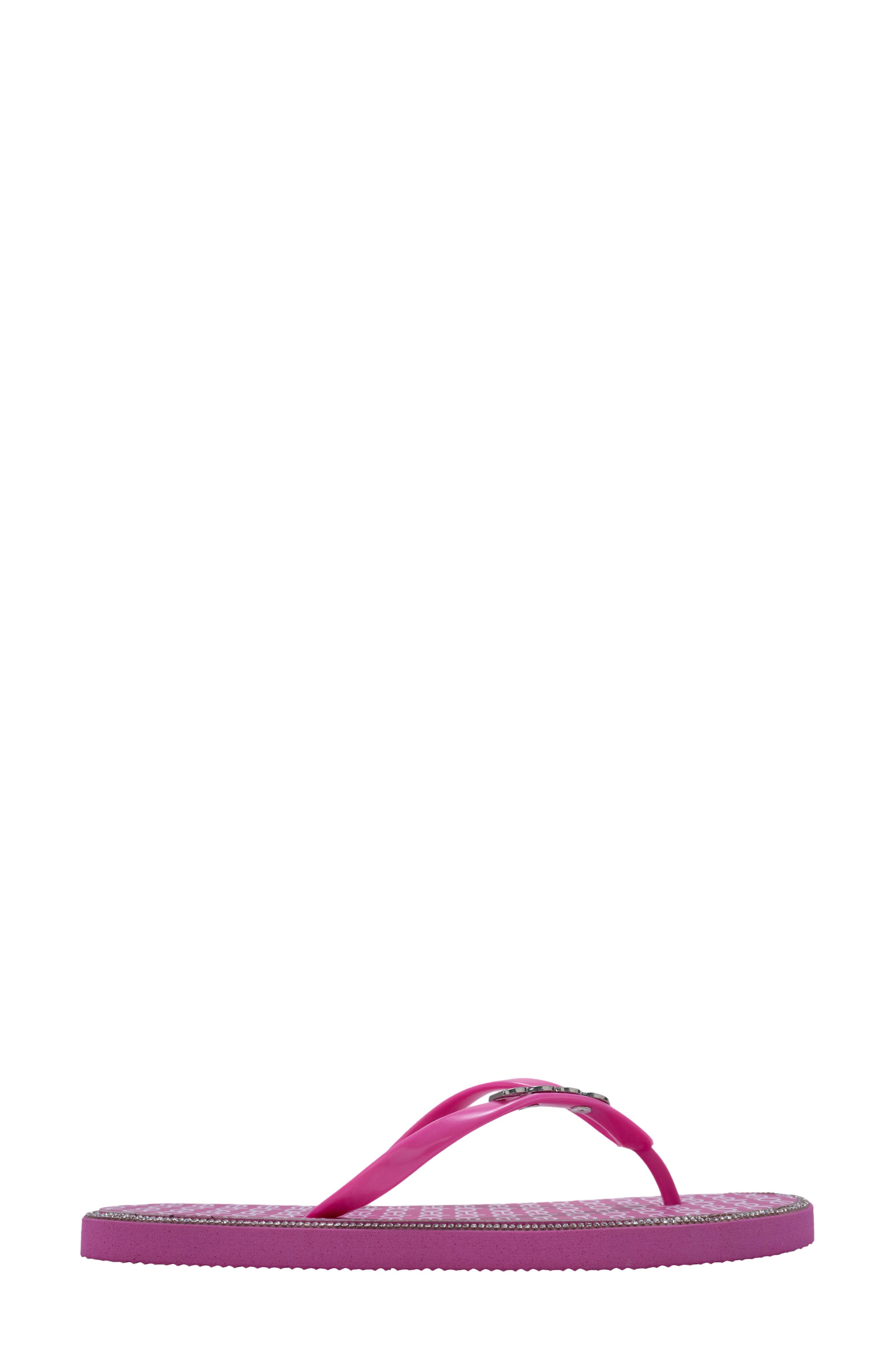 Logo Print Flip Flop, Alternate, color, FUCHSIA