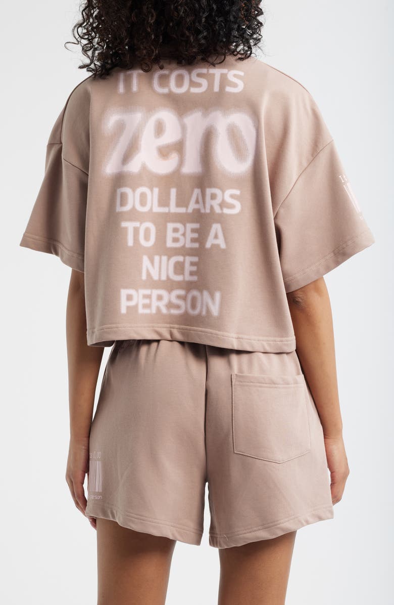 THE MAYFAIR GROUP It Costs $0 Crop T-Shirt, Alternate, color, Taupe