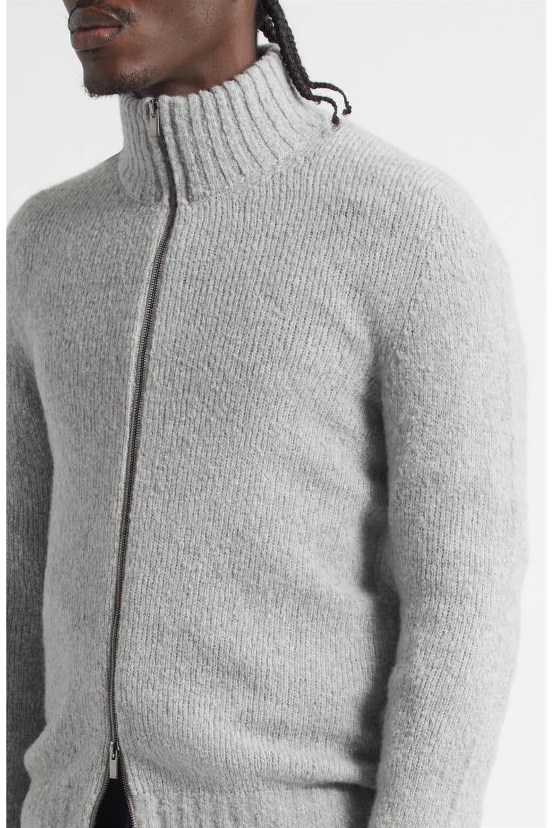 Full Zip Cashmere & Wool Blend Cardigan, Alternate, color, 038 LITE GREY