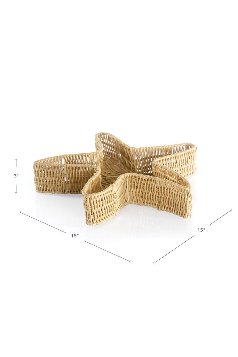 Starfish Washable Wicker Basket, Alternate, color, Brown