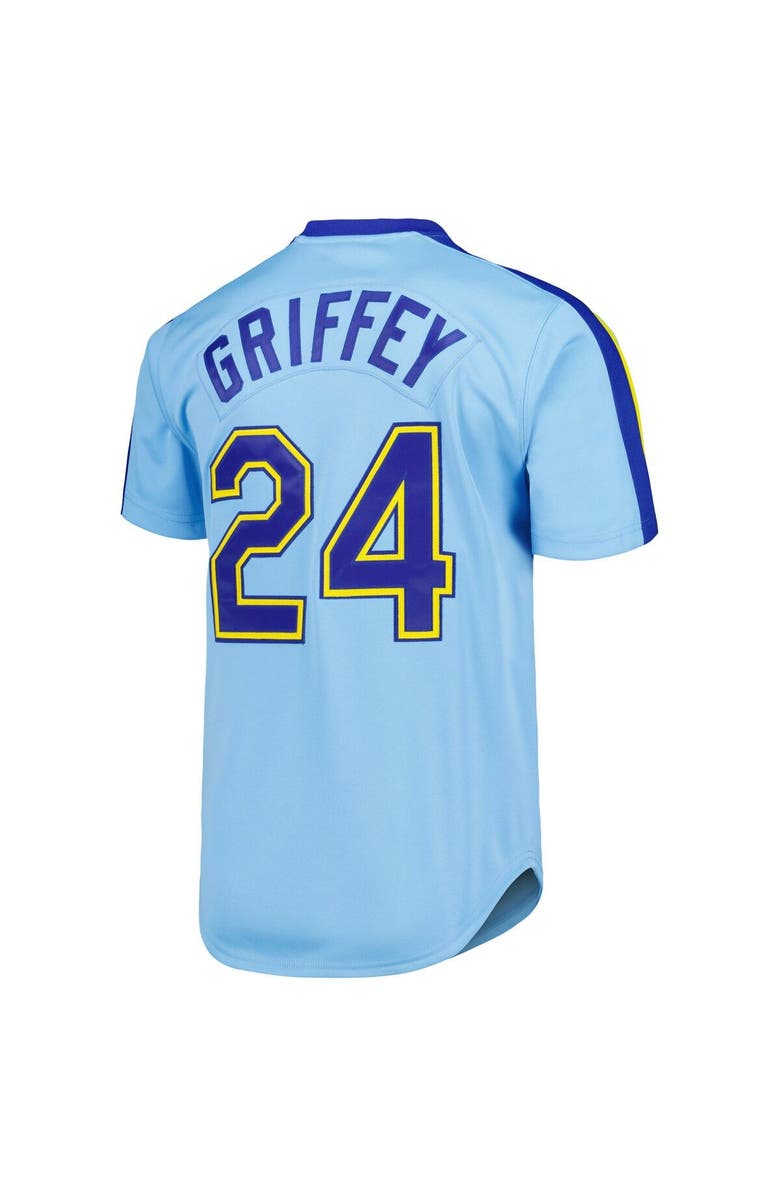 Mitchell & Ness Men's Mitchell & Ness Ken Griffey Jr. Light Blue Seattle Mariners Cooperstown Collection Authentic Jersey, Alternate, color,