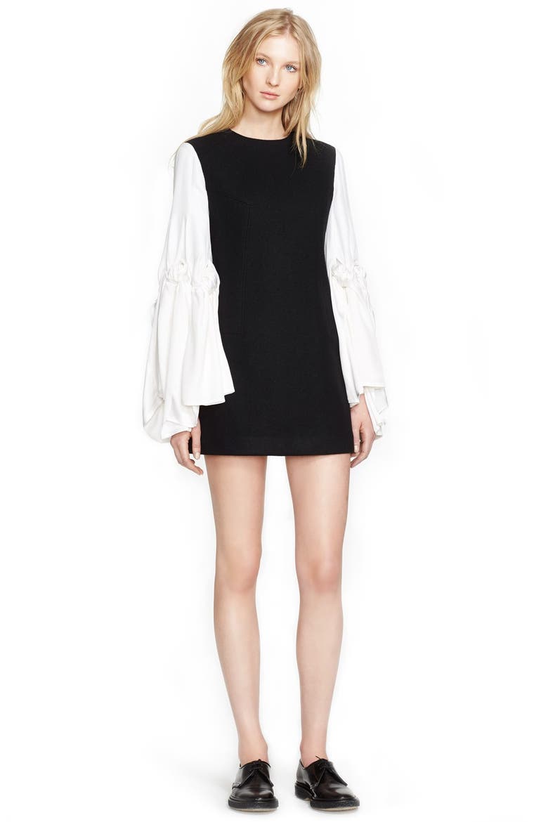 'Dara' Double Face Stretch Wool Dress, Alternate, color, BLACK