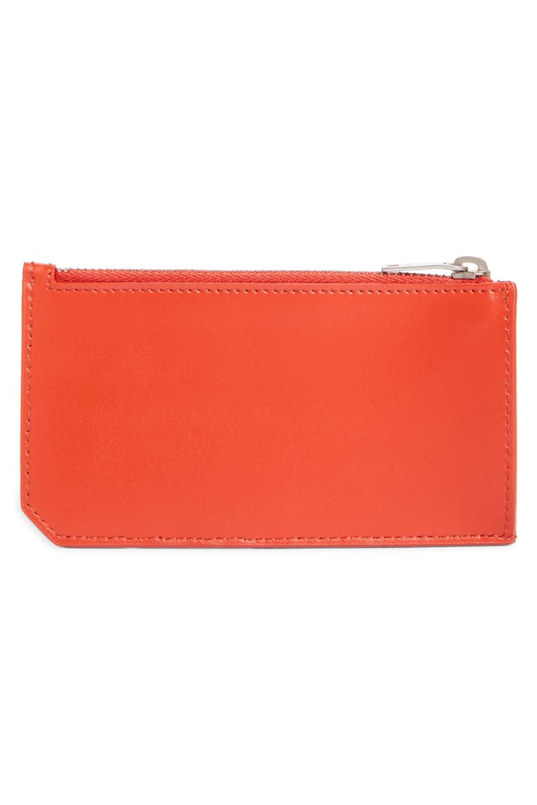 Fragments Leather Zip Card Case, Alternate, color, RED ORANGE
