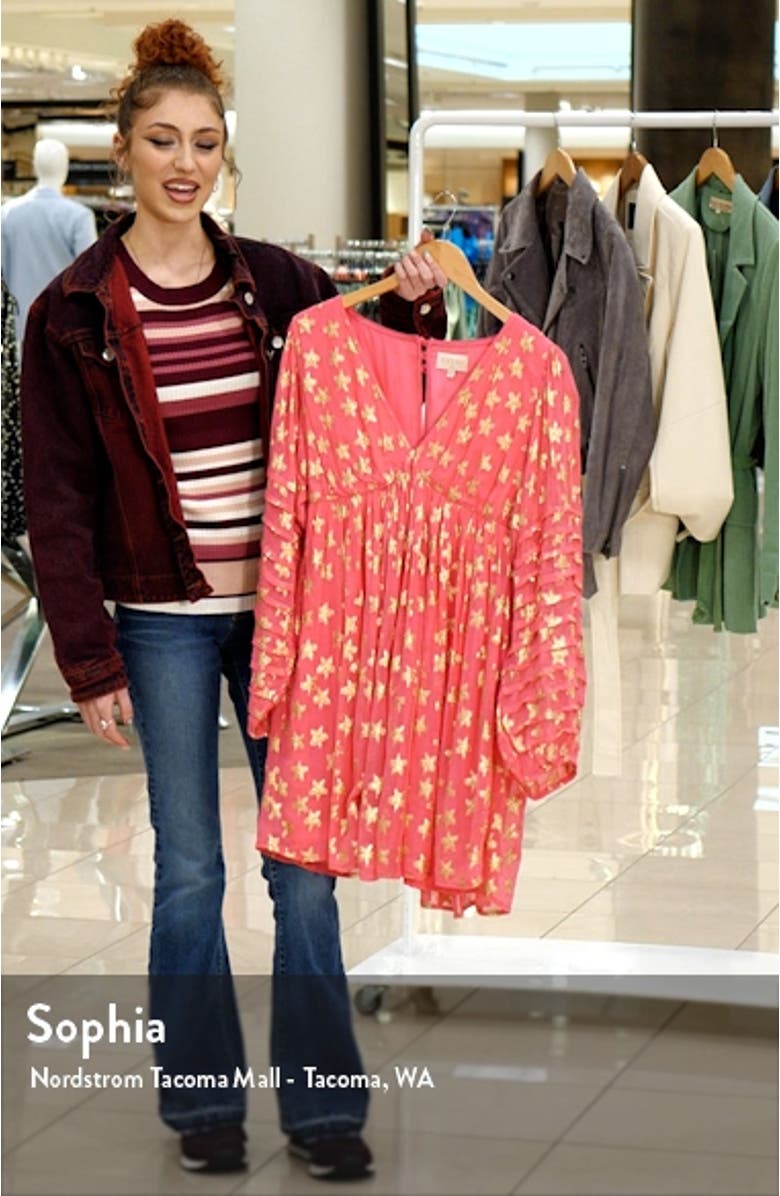 Sallie Metallic Star Print Long Sleeve Minidress, sales video thumbnail