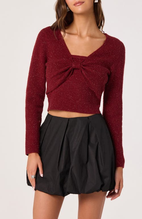 Astr The Label Metallic Bolero Jacket & Tube Top Set In Red