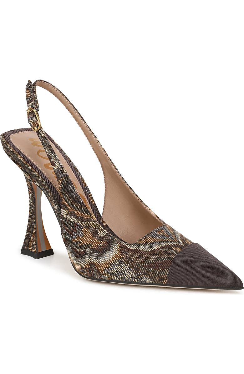 Sam Edelman Odette Slingback Pointed Toe Pump, Main, color, Olive/ Cocoa