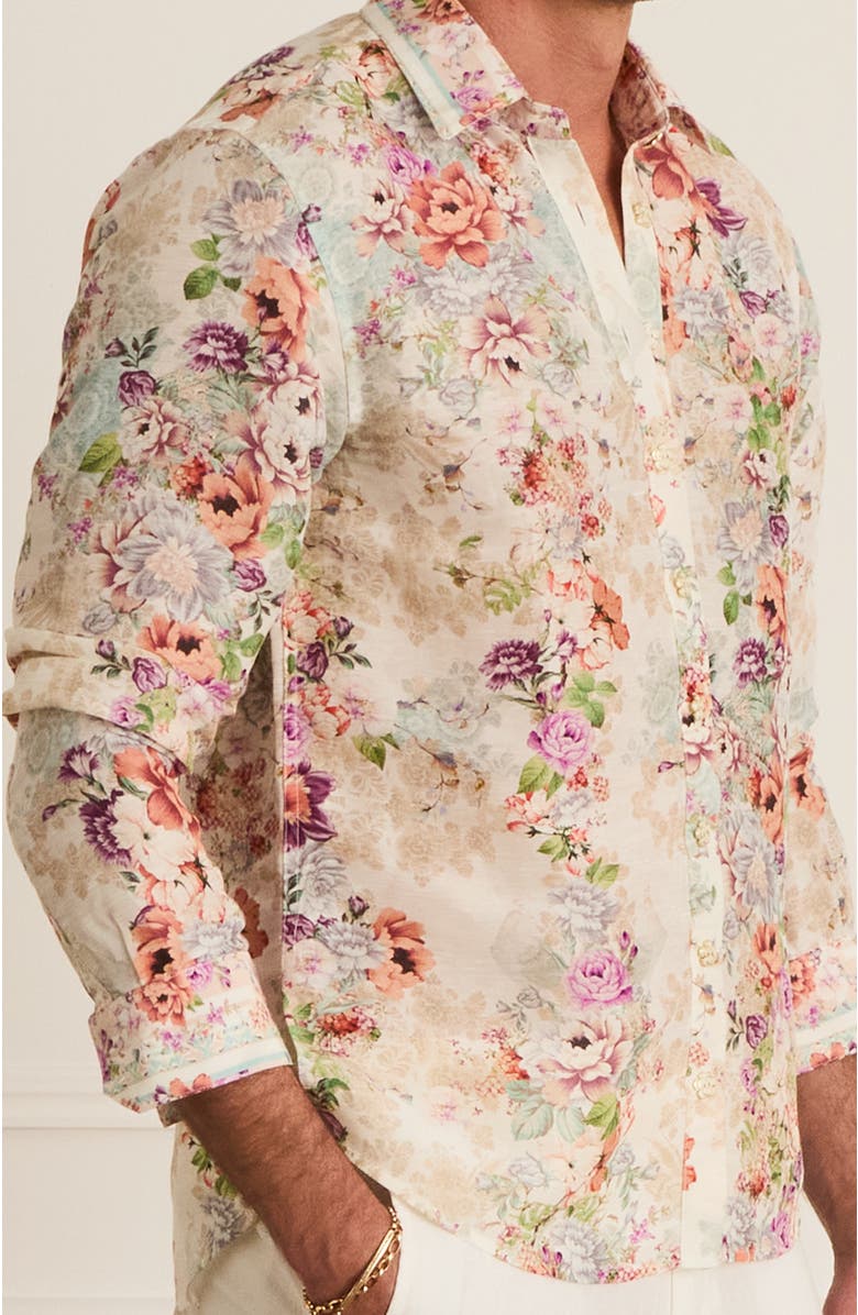 Aqua Blu Relaxed Fit Blake Shirt, Alternate, color, White Floral Print