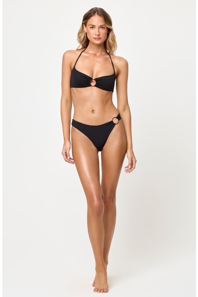 Vega Ring Full Coverage Bikini Bottoms, Alternate, color, BLACK