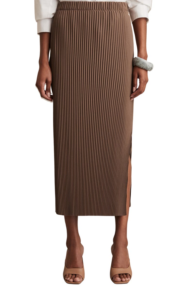Reiss Pippa Rib Skirt, Main, color, Chocolate