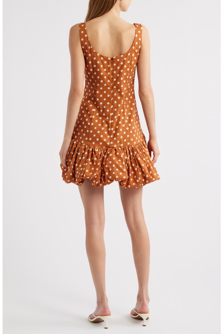 Sleeveless Drop Waist Bubble Hem Minidress, Alternate, color, COPPER DOTS