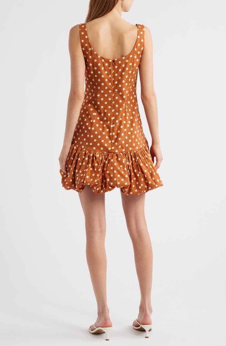 Hutch Sleeveless Drop Waist Bubble Hem Minidress, Alternate, color, Copper Dots