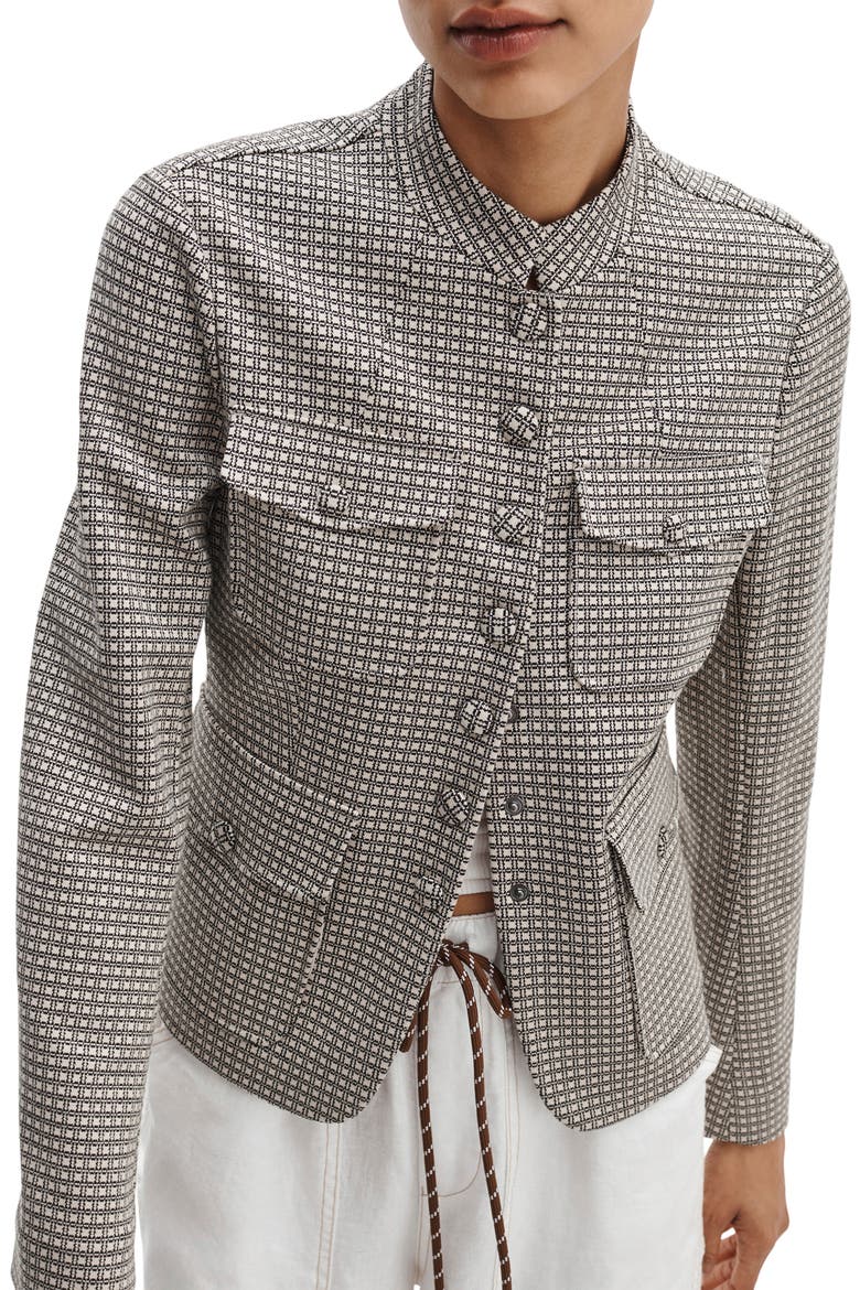 Mercer Ponte Blazer, Alternate, color, BLACK PLAID