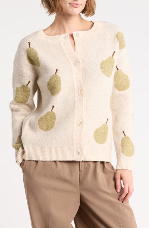 Pear Jacquard Cardigan