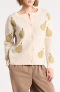 Bobeau Pear Jacquard Cardigan