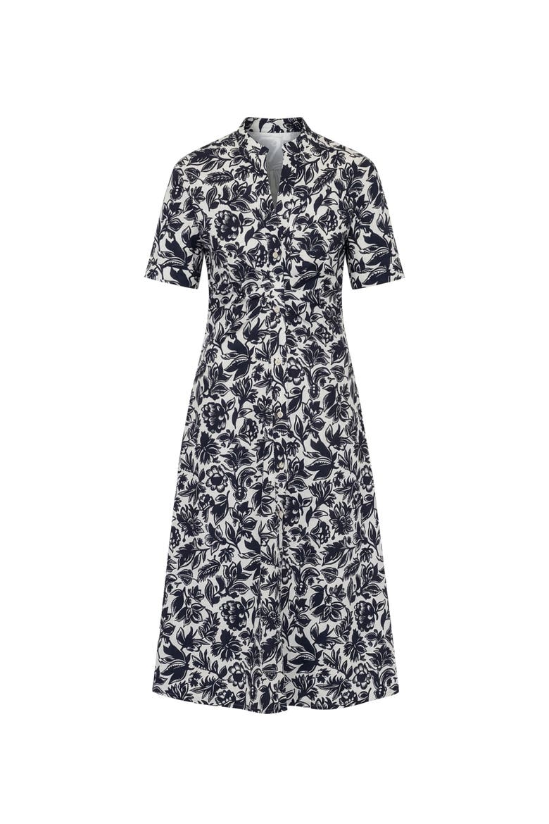 Noor Short sleeve shirtdress Flora, Main, color, Black/White