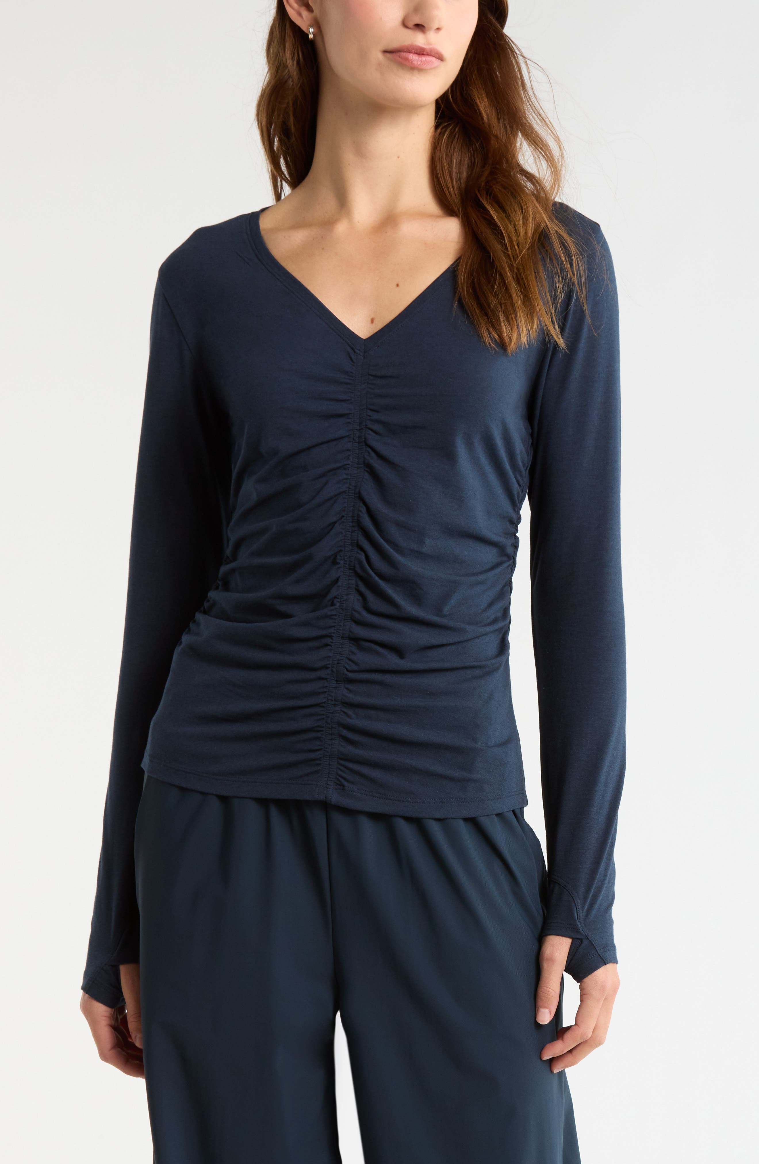 Ruched Long Sleeve T-Shirt - image 3
