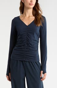 Zella Ruched Long Sleeve T-Shirt