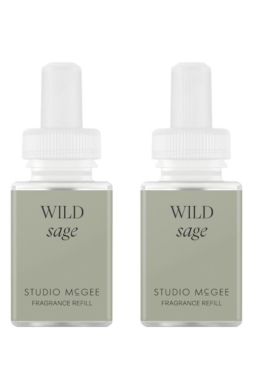 Pura X Studio Mcgee French Linen 2-pack Diffuser Fragrance Refills In Wild Sage