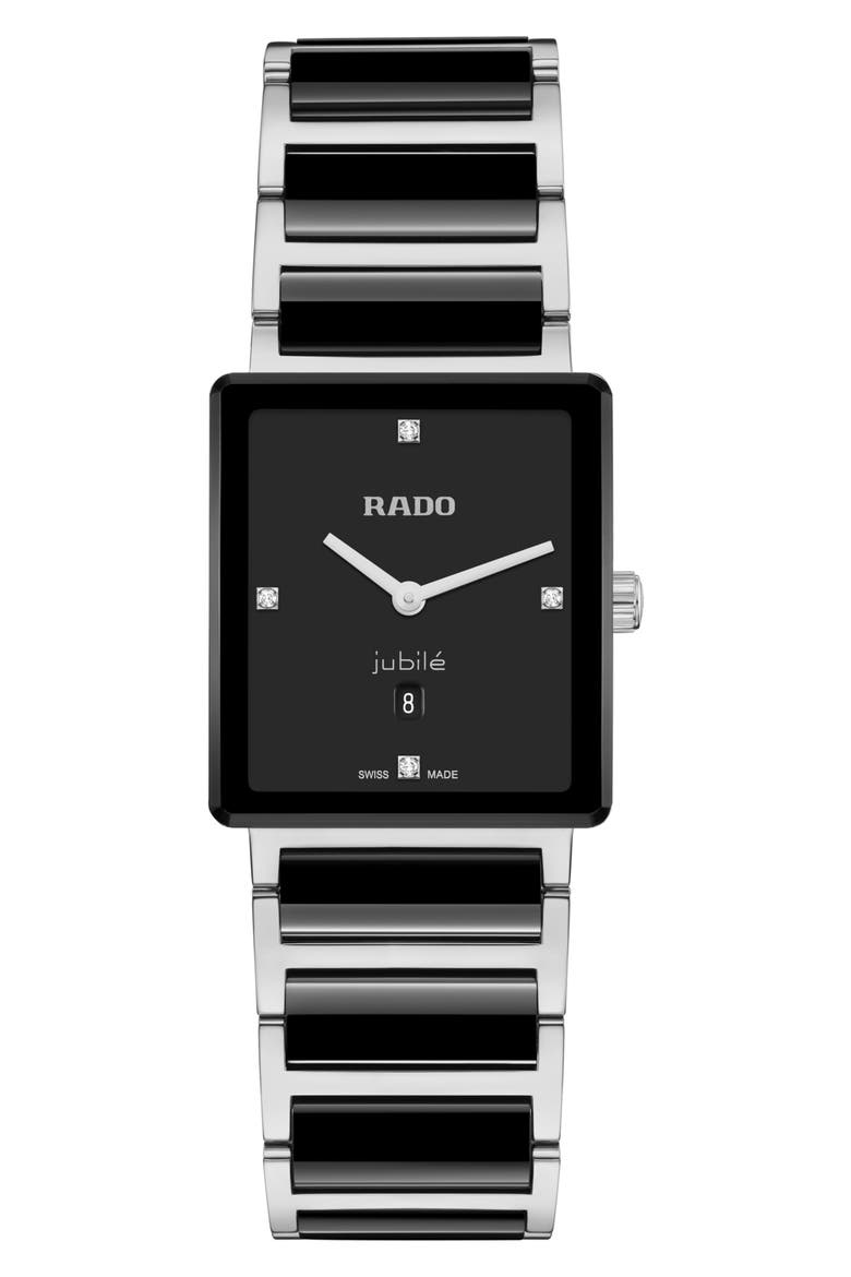 Integral Diamond Bracelet Watch, 31mm, Main, color, BLACK LACQUERED