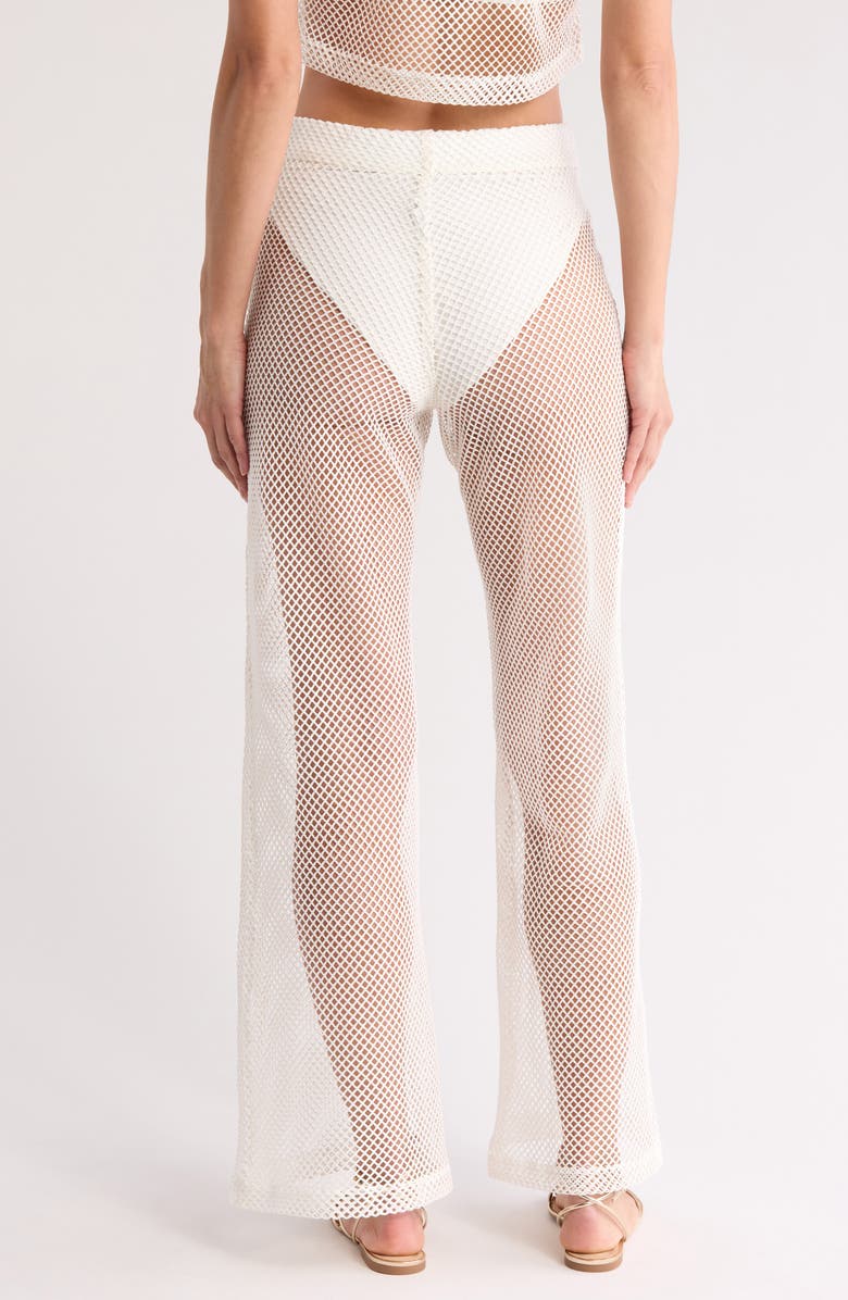 BOAMAR Atalaya Mesh Wide Leg Cover-Up Pants, Alternate, color, Vanilla