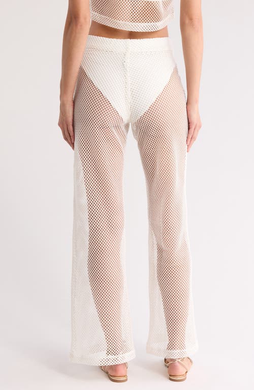 Boamar Atalaya Mesh Wide Leg Cover-up Pants In Vanilla