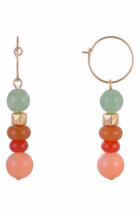 Rachel Roy Aventurine Linear Drop Earrings