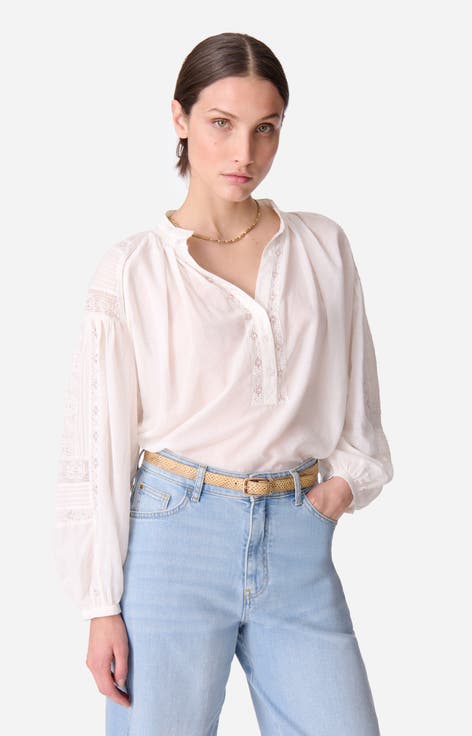 Nipoa Long Sleeve V-Neck Blouse