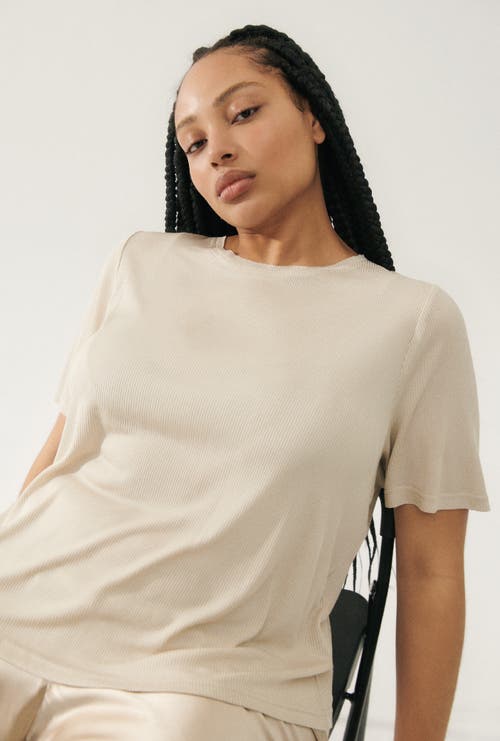 Silk Laundry Ribbed T-shirt Hazelnut In Hazelnut