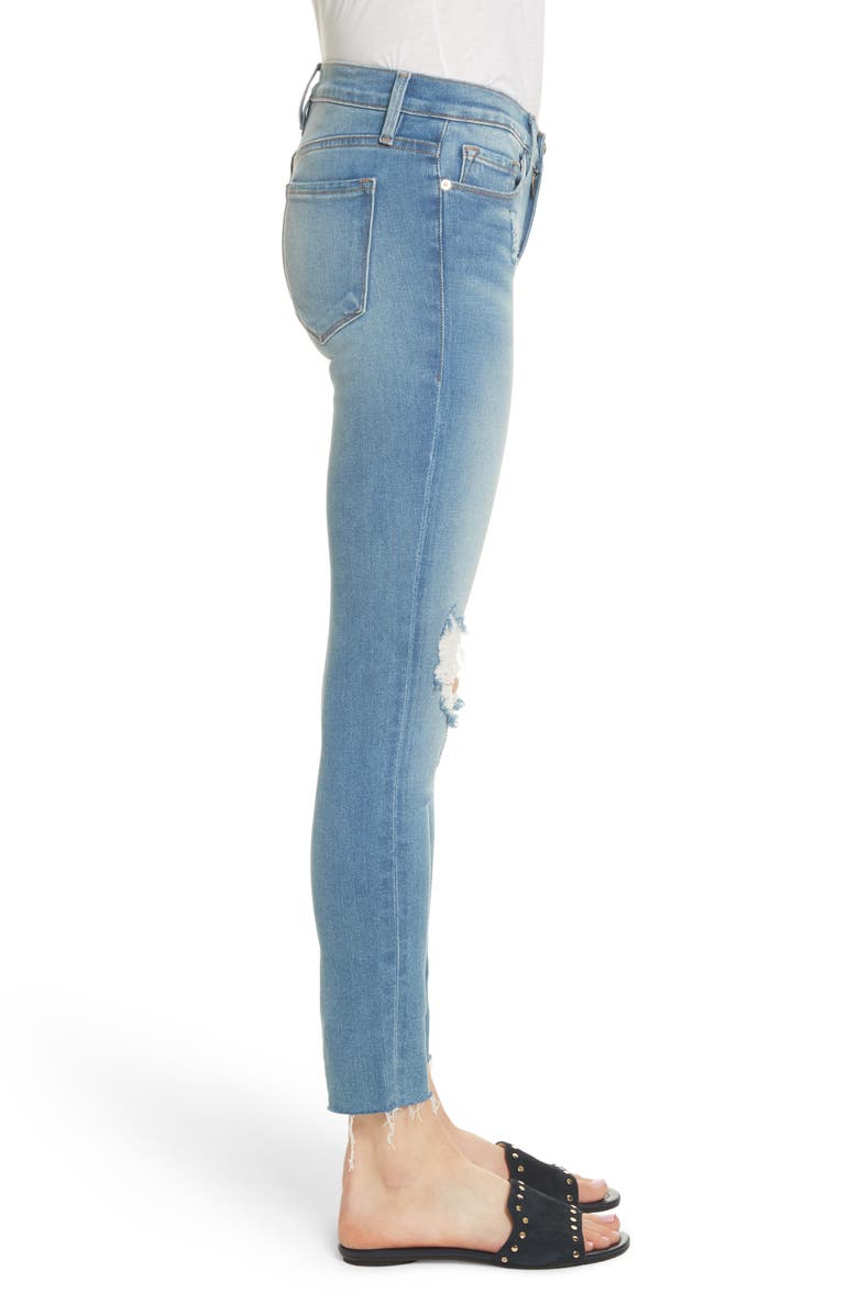 FRAME Le Skinny de Jeanne Raw Edge Crop Skinny Jeans, Alternate, color, 