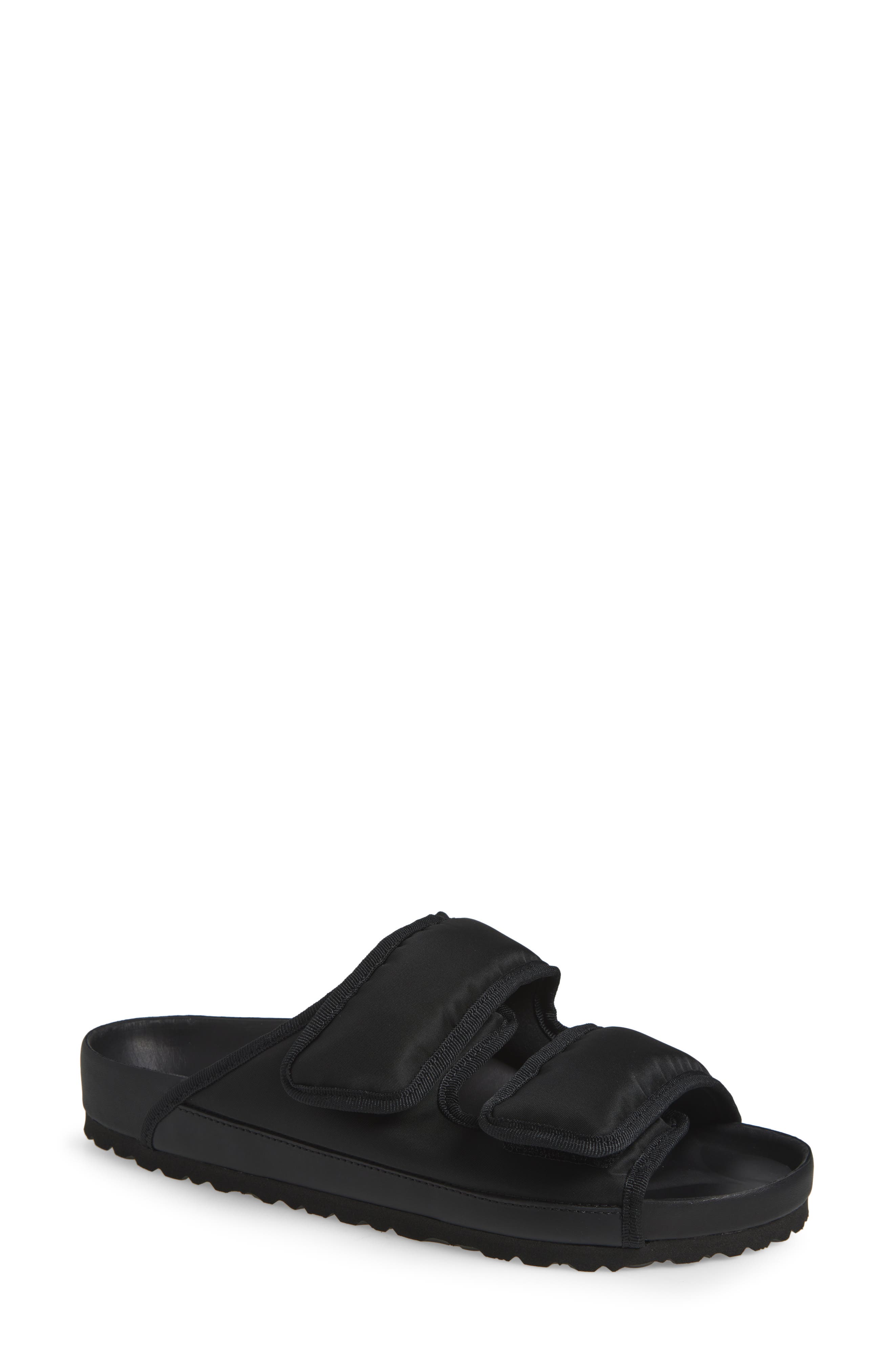 1774 BIRKENSTOCK Arizona Black Cozy Nylon Sandal, Main, color, 