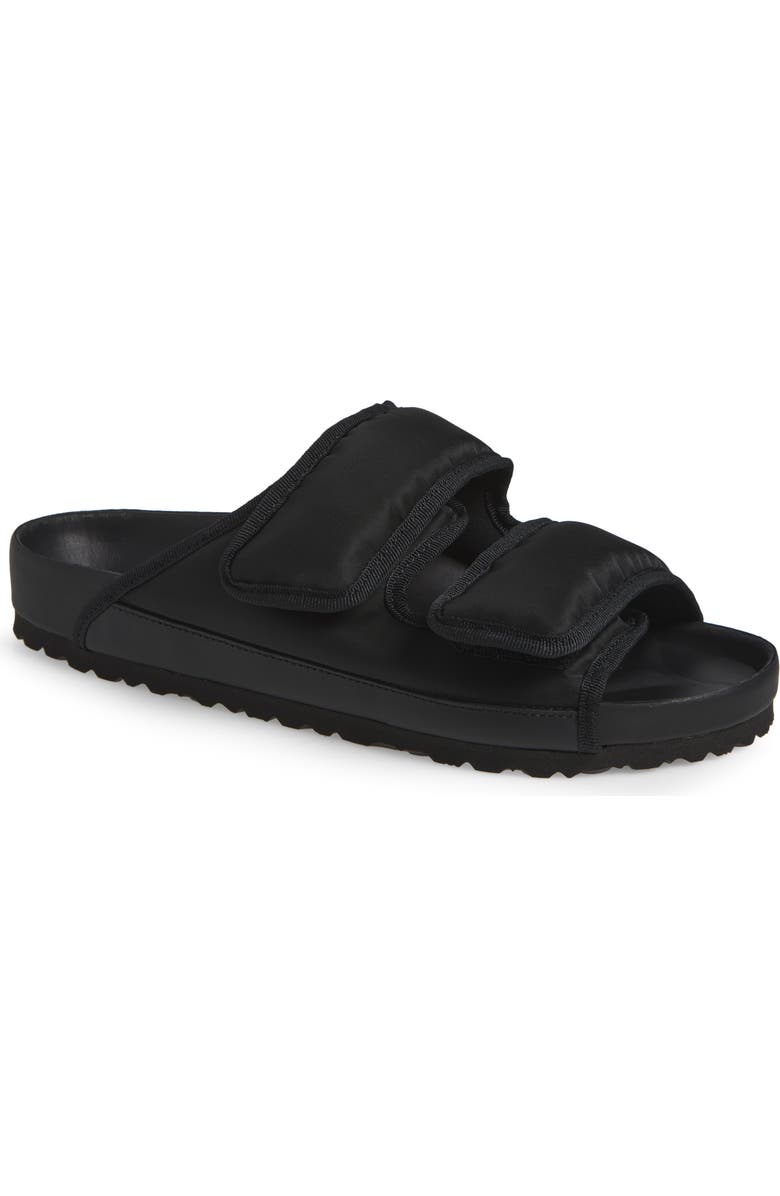 1774 BIRKENSTOCK Arizona Black Cozy Nylon Sandal, Main, color,