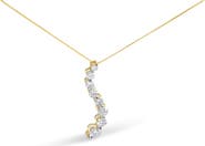 Haus of Brilliance AGS Certified 14K Yellow Gold 3.0 Cttw Diamond Journey Pendant Necklace