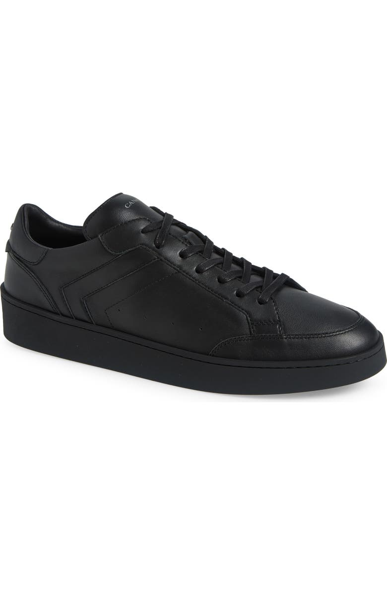 Canali Low Top Leather Sneaker, Main, color, Black