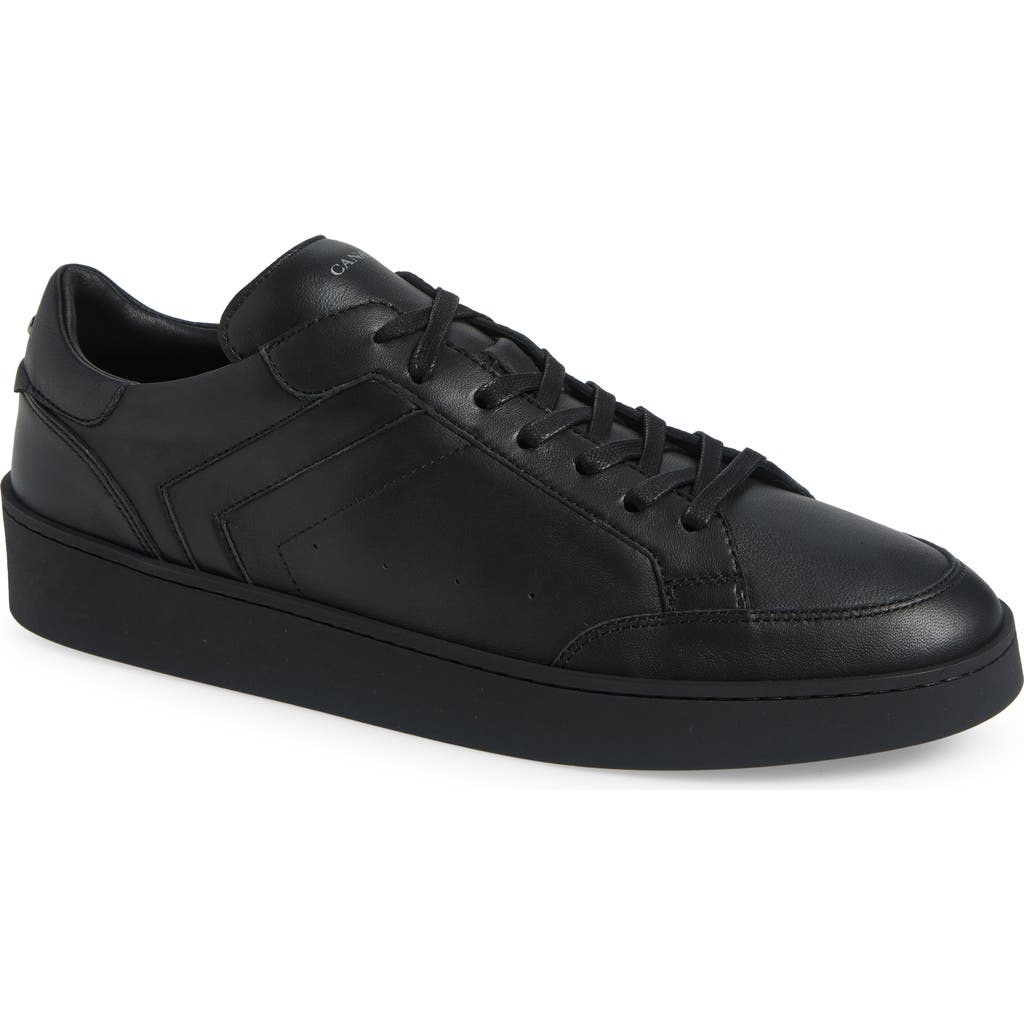 Canali Refined Black Sneakers With Durable Rubber Sole In Black