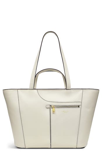 Radley Pockets Icon Zip Leather Tote Bag In Chalk