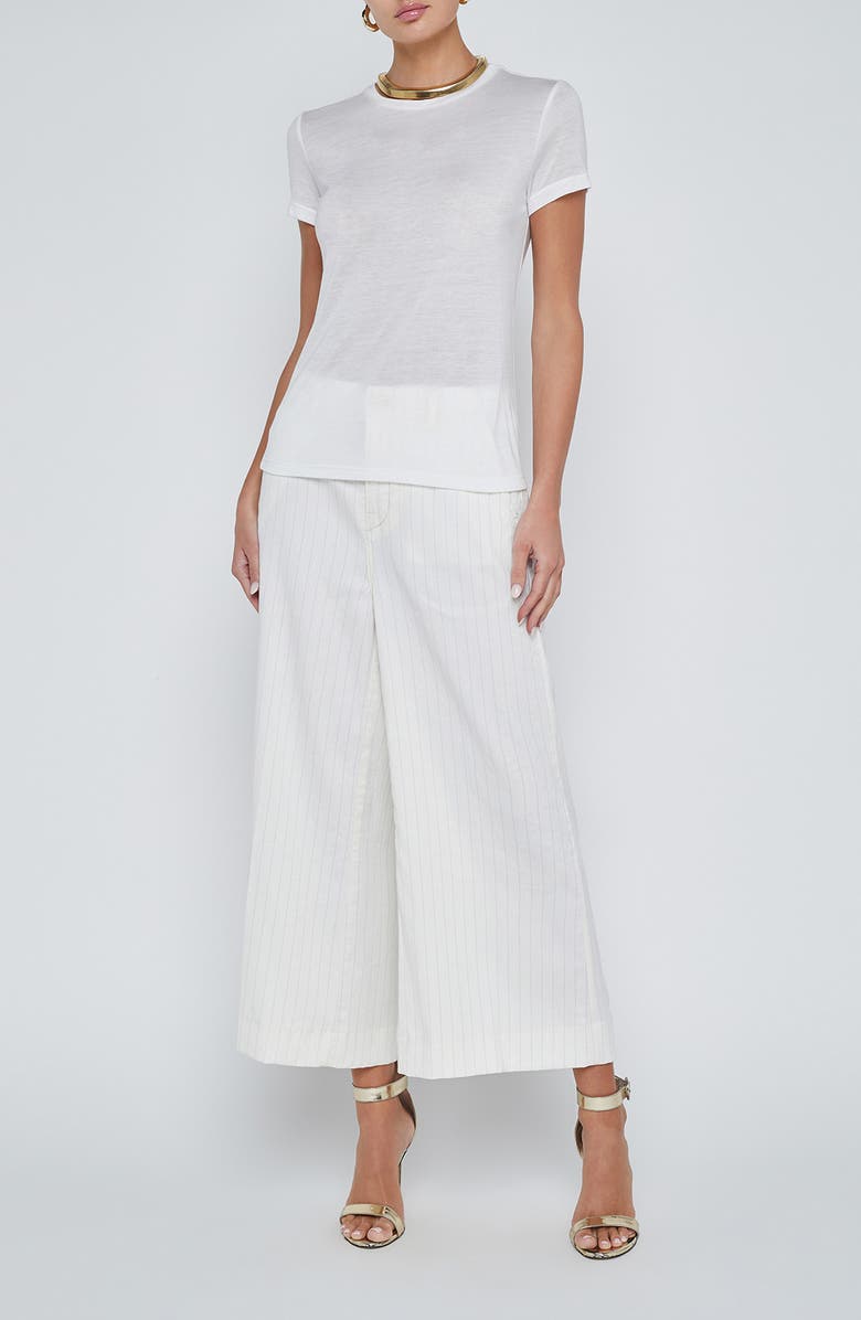 L'AGENCE Ellie Crewneck Short Sleeve T-Shirt, Alternate, color, White