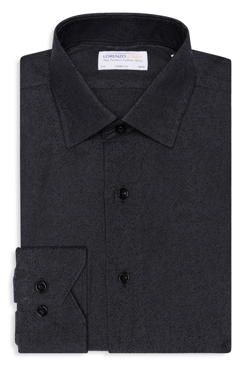 Abstract Print Stretch Lyocell Shirt, Alternate, color, GRAPHITE