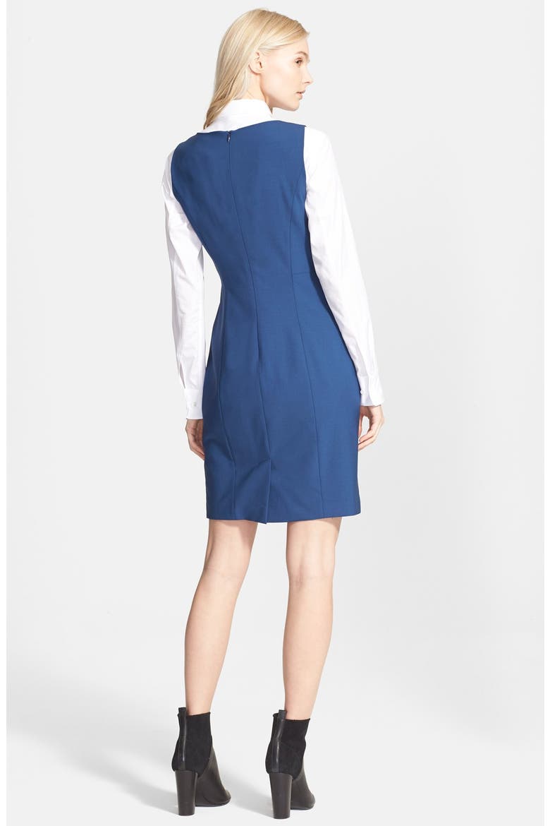 'Betty' Stretch Wool Sheath Dress, Alternate, color, DARK PACIFIC