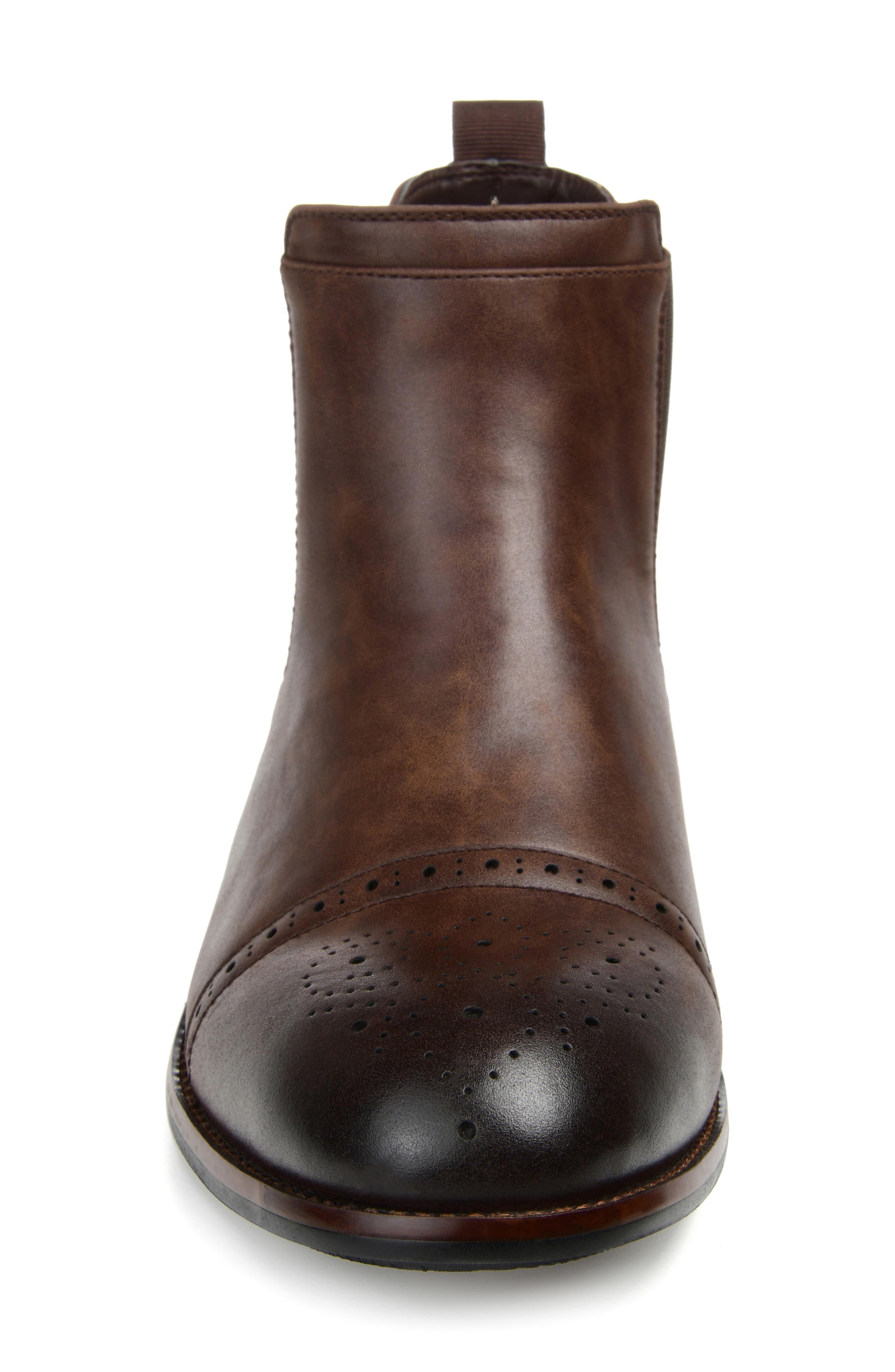 Garrett Cap Chelsea Boot - Wide Width, Alternate, color, BROWN