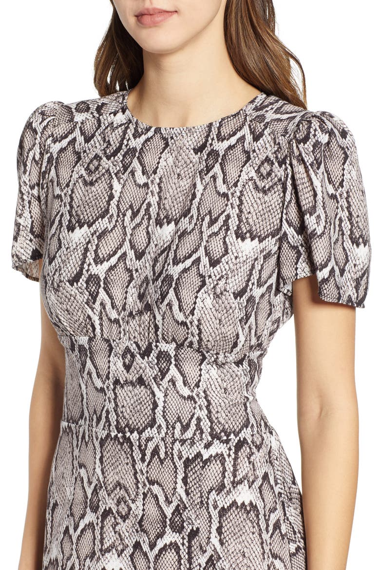 Lala Midi Dress, Alternate, color, SNAKESKIN