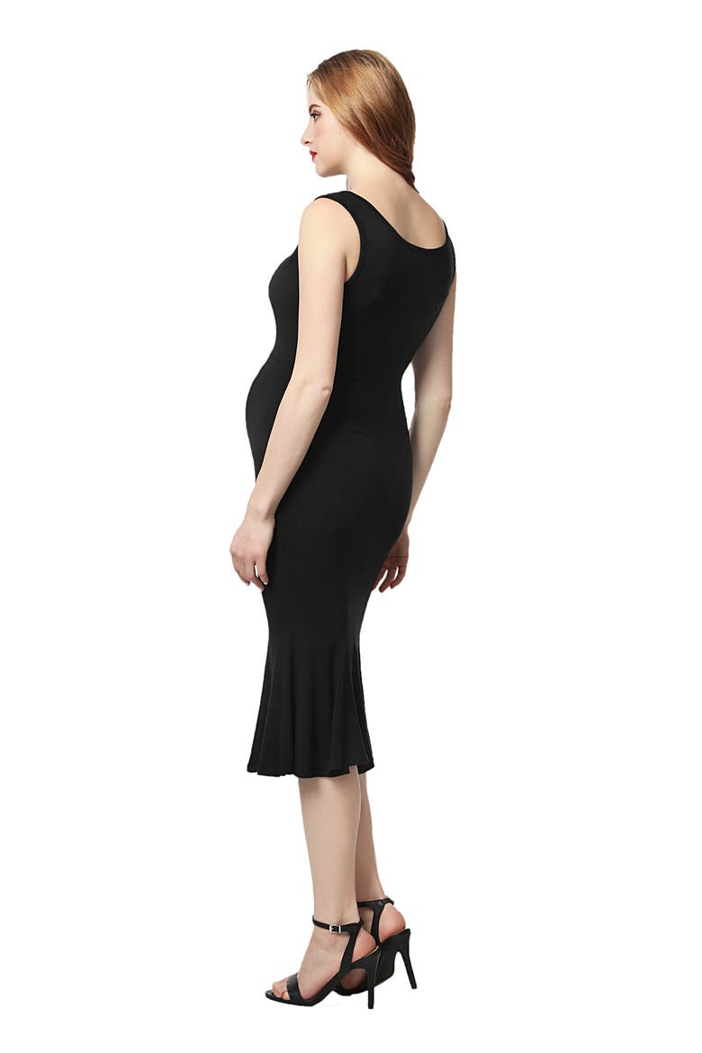 Bria Maternity Mermaid Midi Dress, Alternate, color, BLACK
