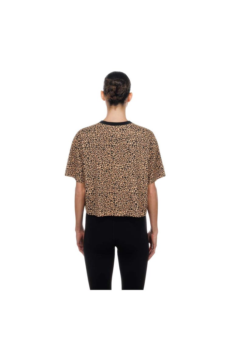 Women's New Era  Brown San Francisco Giants Leopard Boxy Cropped T-Shirt, Alternate, color, Brown