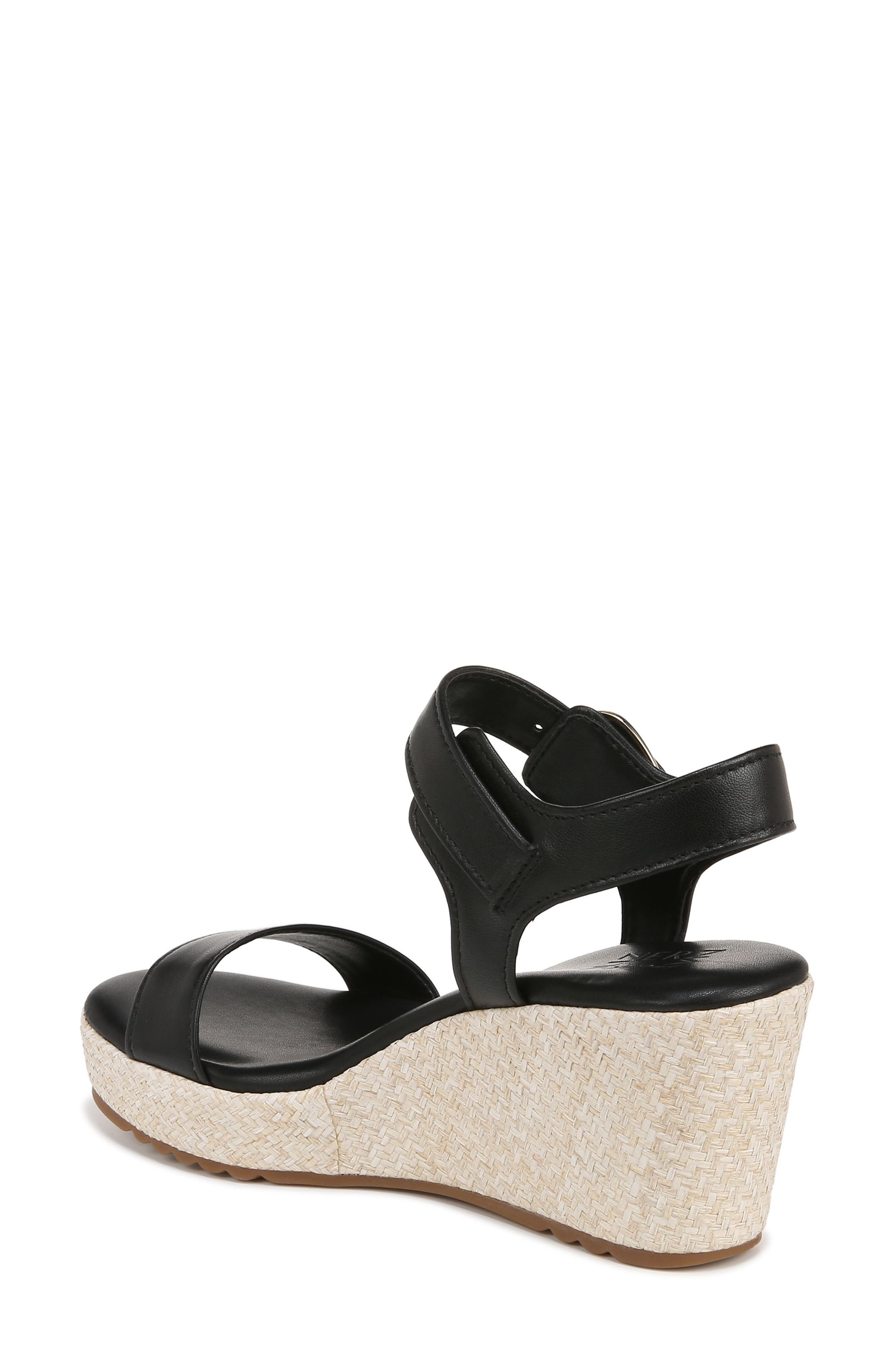 Naturalizer Stella Ankle Strap Platform Wedge Sandal, Alternate, color, Black Leather